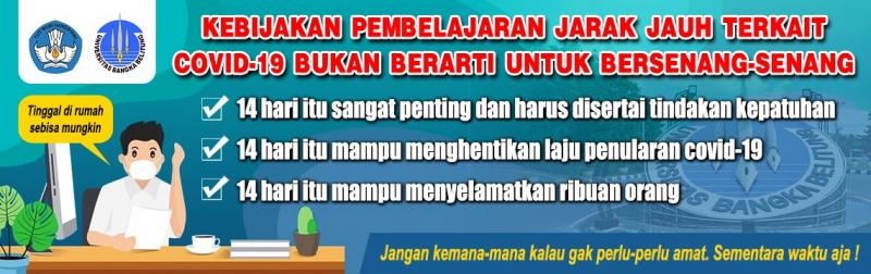 Mahasiswa UBB melaksanakan kuliah jarak jauh terkait wabah COVID19
